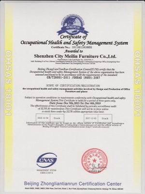 職業(yè)健康安全管理體系認證證書-英文