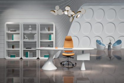 時(shí)尚烤漆大班臺(tái)