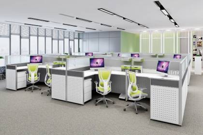 現(xiàn)代職員辦公桌屏風工位