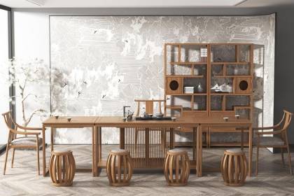 高檔新中式實(shí)木茶臺(tái)